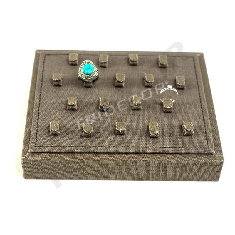 Expositor Para 18 Anillos Color Lino Marrón