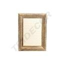 Cornice in legno per orecchini in lino beige