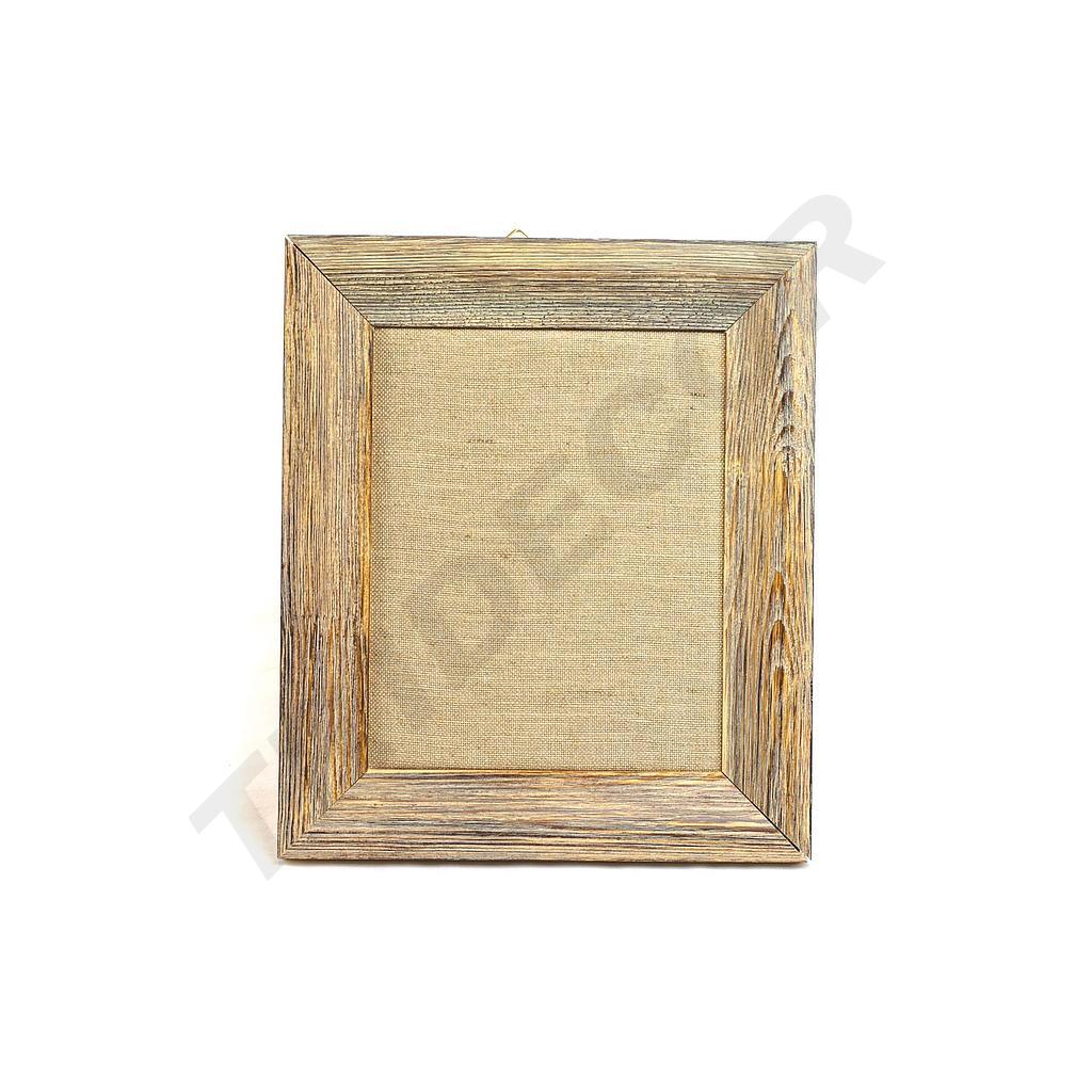 Cornice in legno per orecchini in tessuto di lino spesso