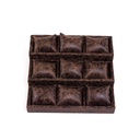 Brown Leatherette Padded Display Stand 3 Heights