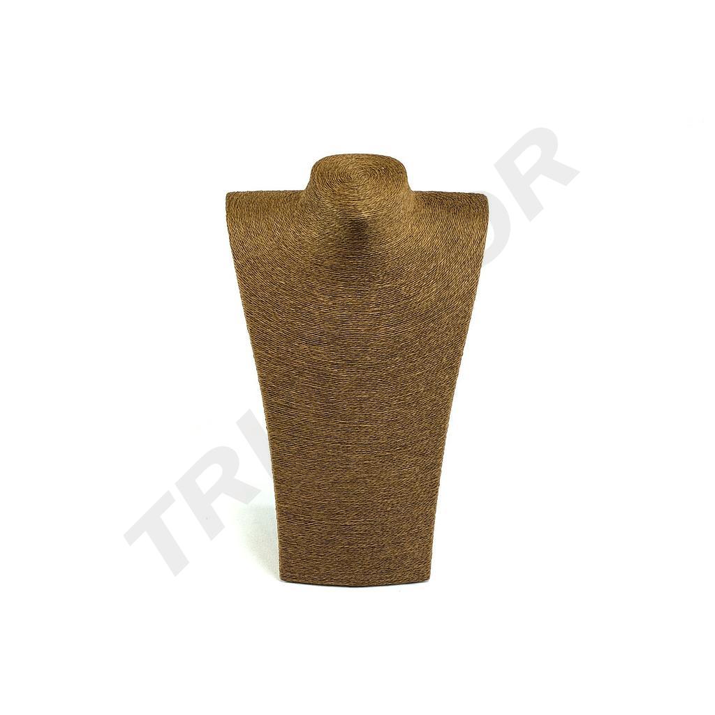 Auslage für Halskettenpaar mit braunem Seil überzogen