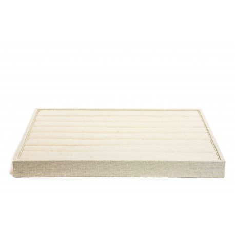 Plateau d'exposition pour anneaux en lin beige 35X24X3 CM