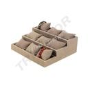 棕色亚麻布垫展示架 3 种高度