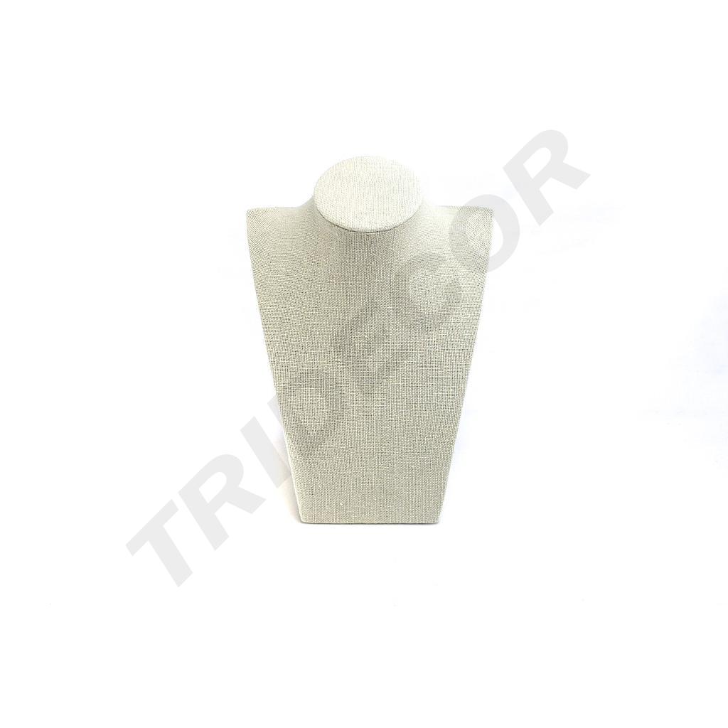 Espositore per collane in lino beige 21.5X15X9cm