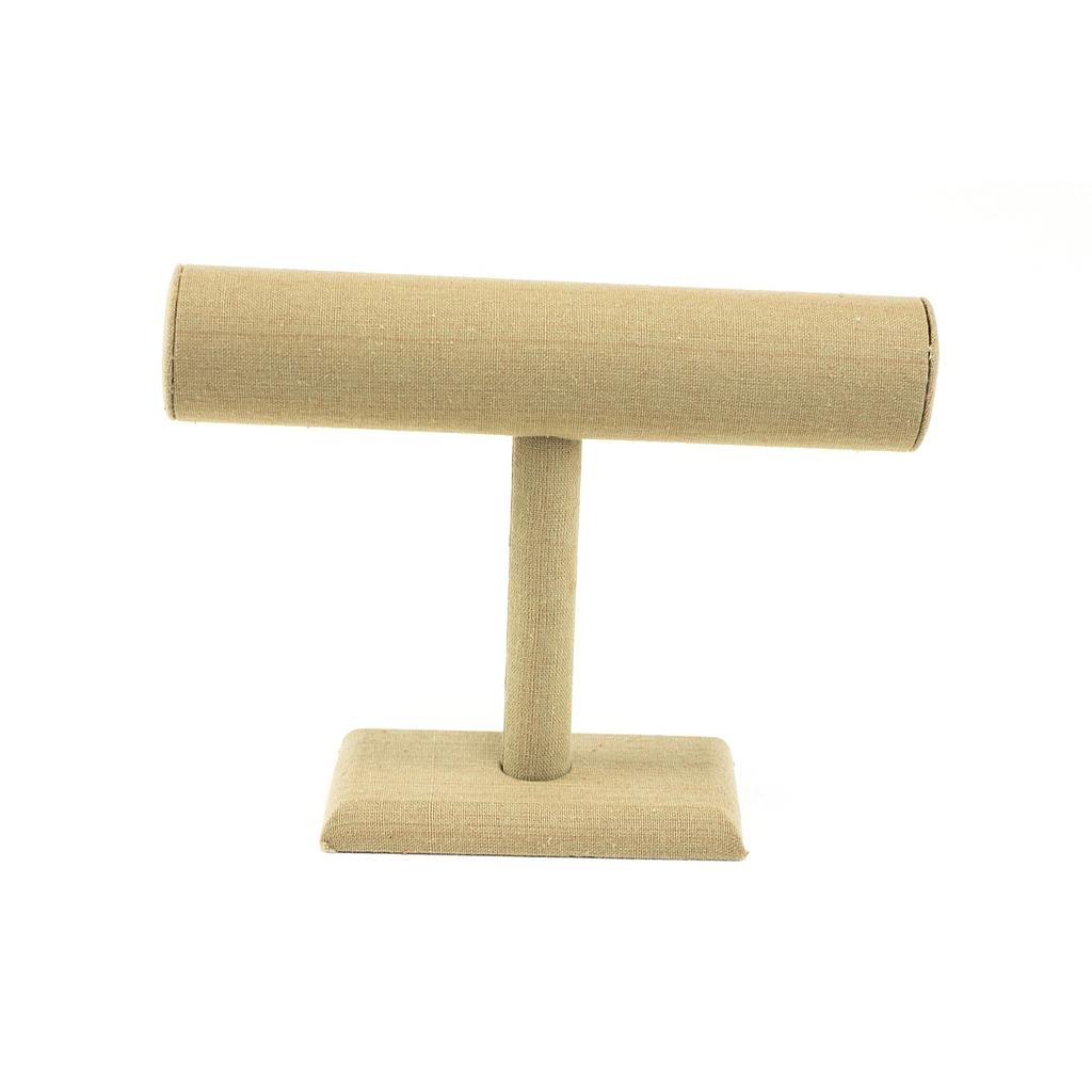 Espositore a T per braccialetti in lino beige