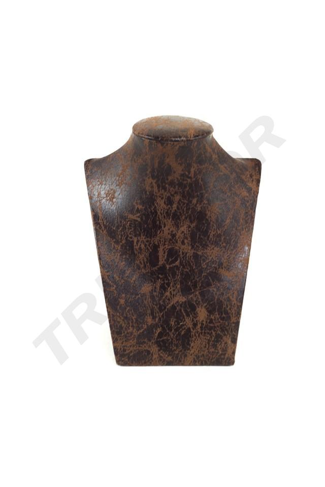 Display Stand for Brown Leatherette Necklaces