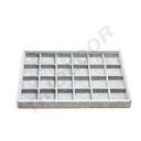 Gray Velvet Jewelry Tray 24 Compartments 35x24x3 cm