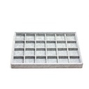 Gray Velvet Jewelry Tray 24 Compartments 35x24x3 cm