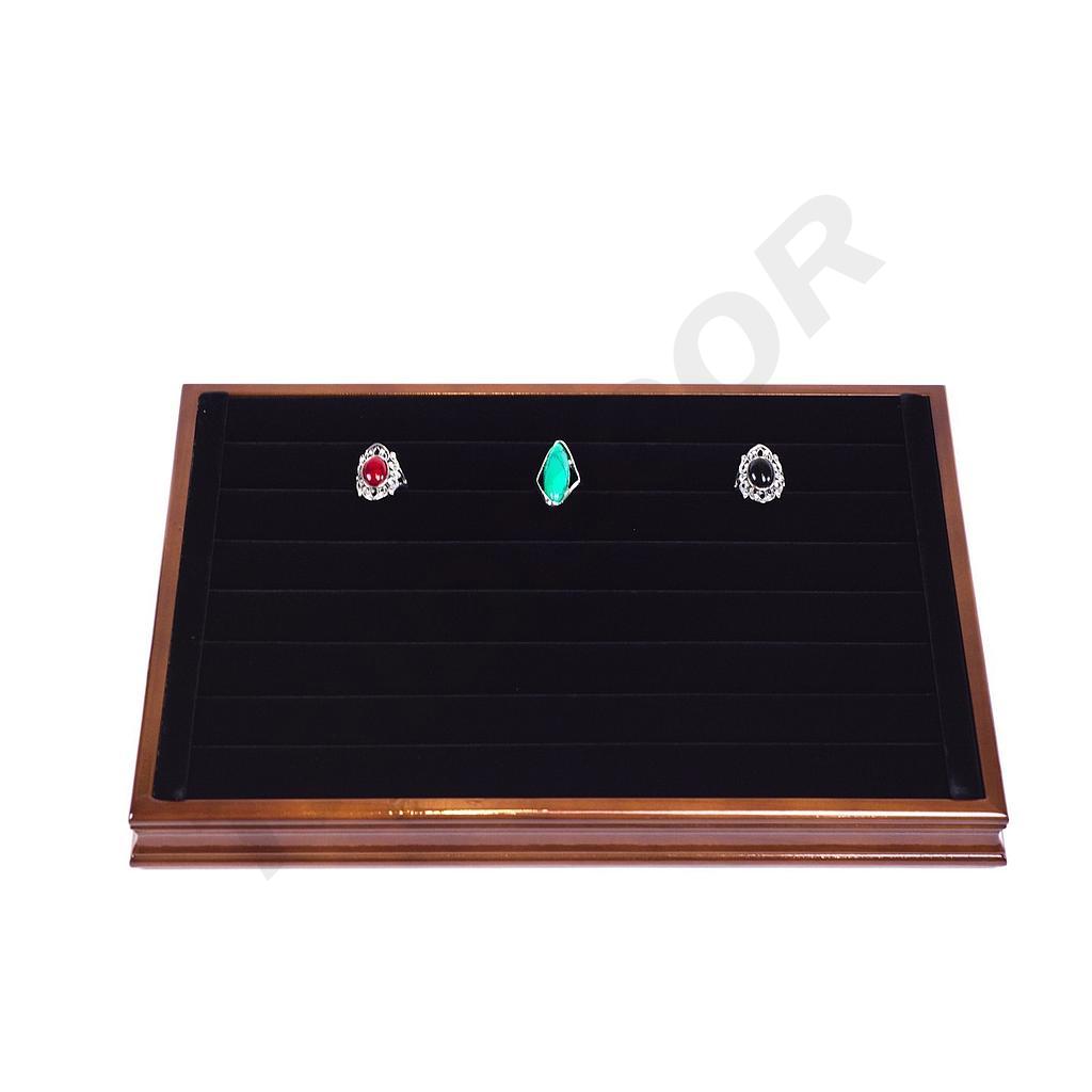 Black Velvet/Wooden Ring Tray