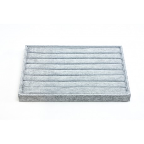 Plateau pour bagues en velours gris 35X24X3 CM