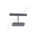 T-Shaped Display Stand for Dark Gray Velvet Rings