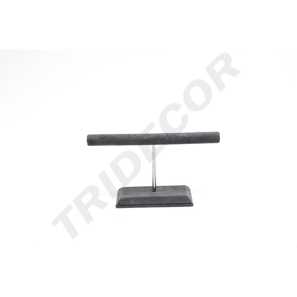 T-Shaped Display Stand for Dark Gray Velvet Rings