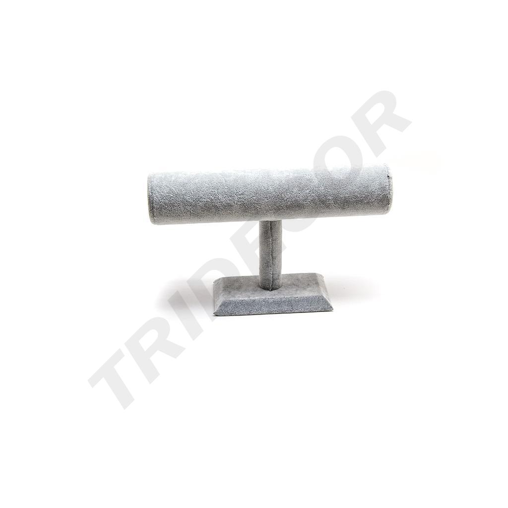 Expositor de Veludo para Pulseiras Cor Cinza 24X8X15cm