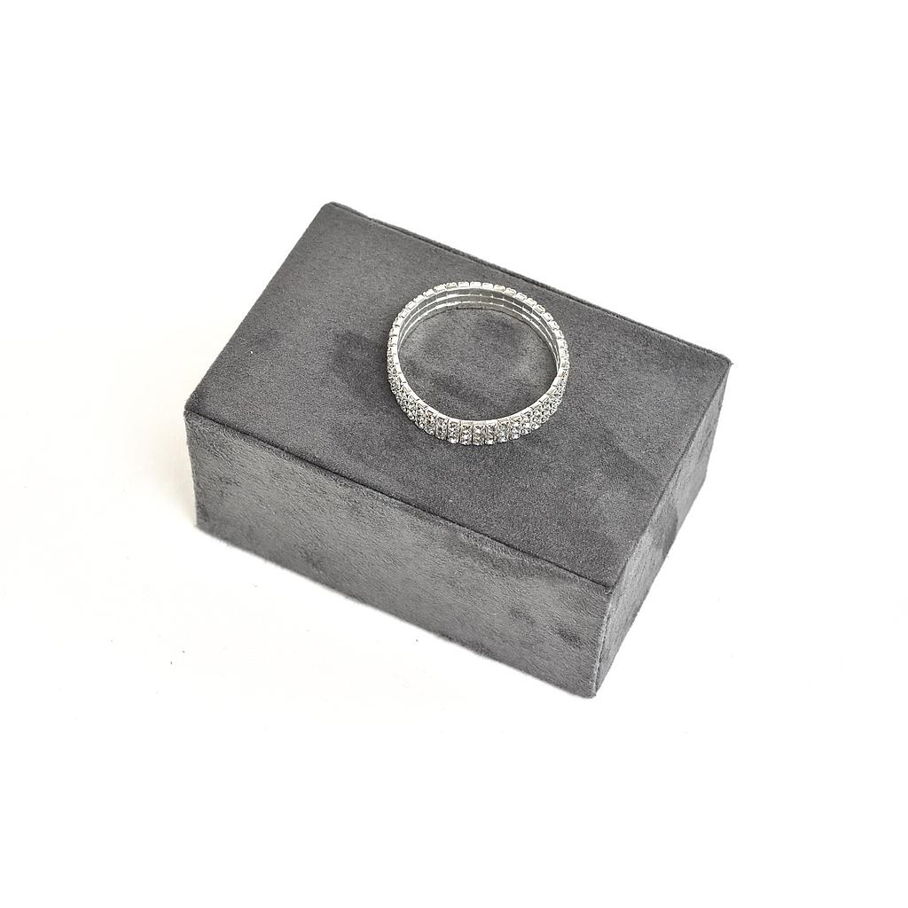 Rectangle de bijoux en velours gris