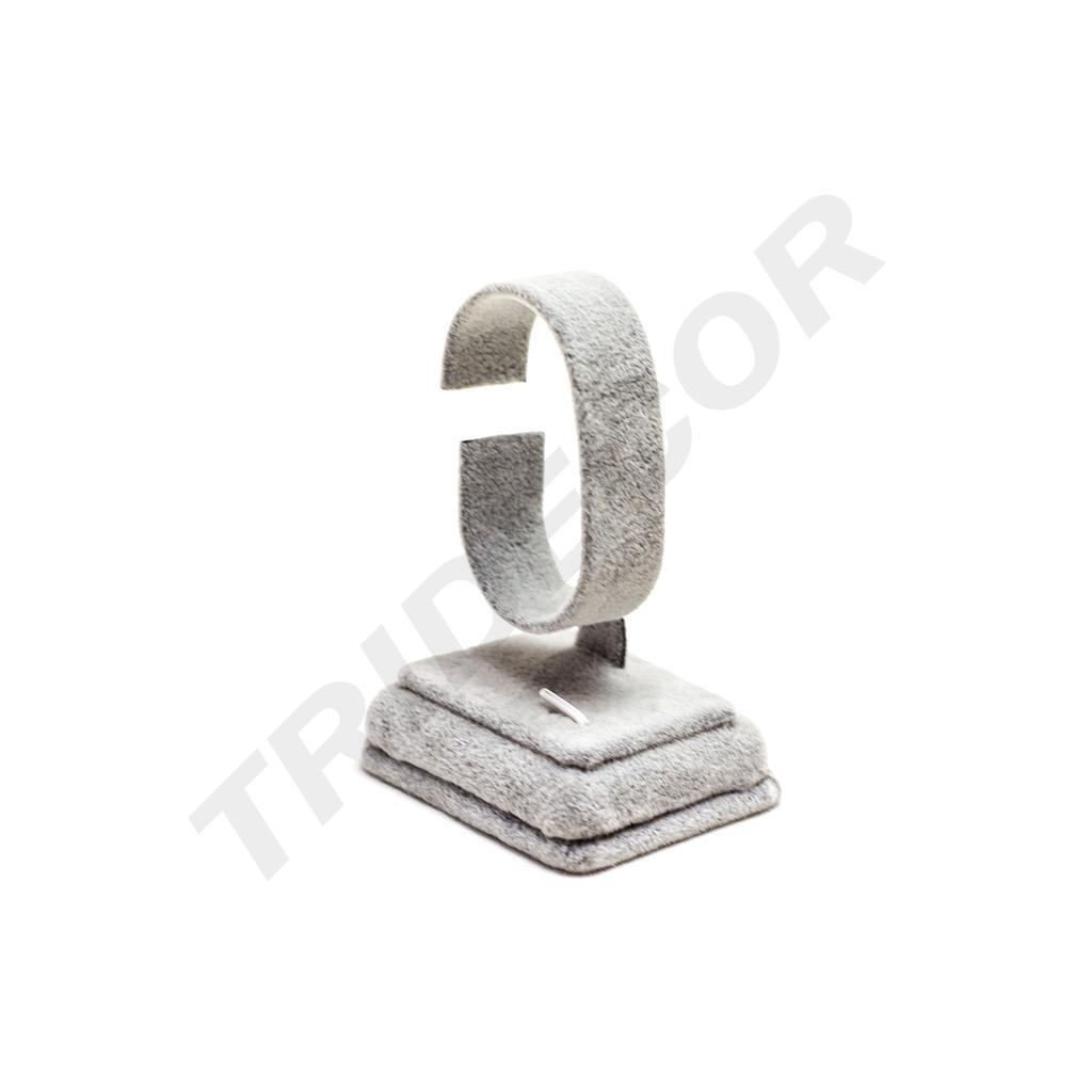 Soporte De Exhibición De Terciopelo Para Relojes Color Gris 6X5X10Cm