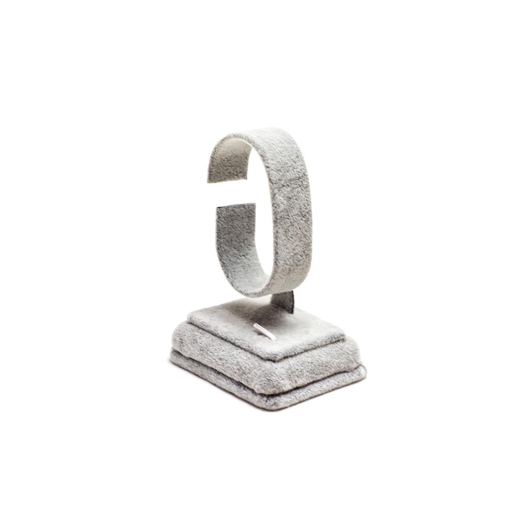 Suport de expunere din catifea pentru ceasuri, culoare gri, 6X5X10cm