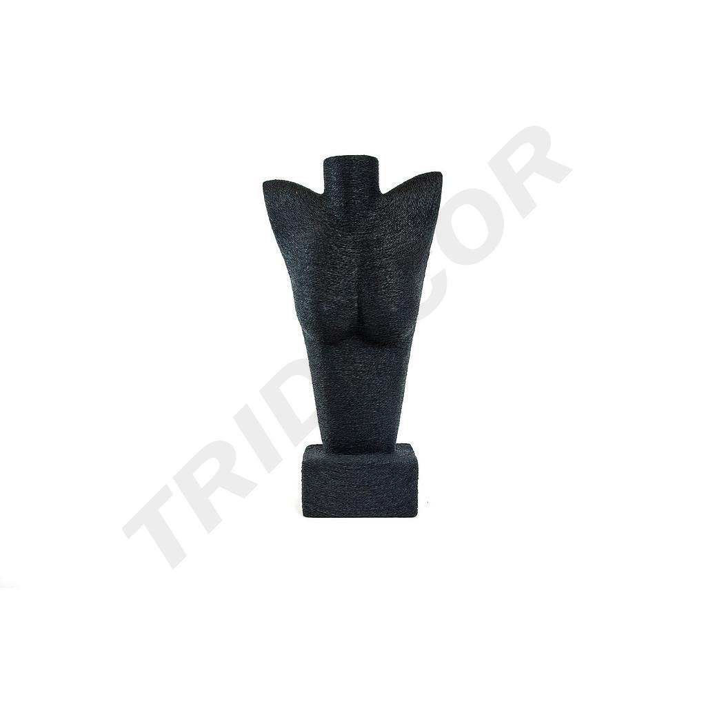 Bust Shape Jewelry Display Covered with Black Rope