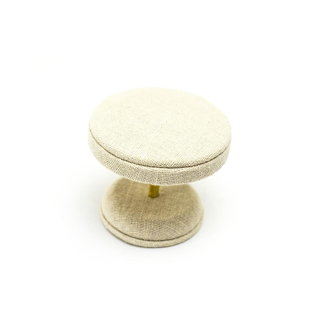 Beige Linen Jewelry Display Table 8X8X7cm