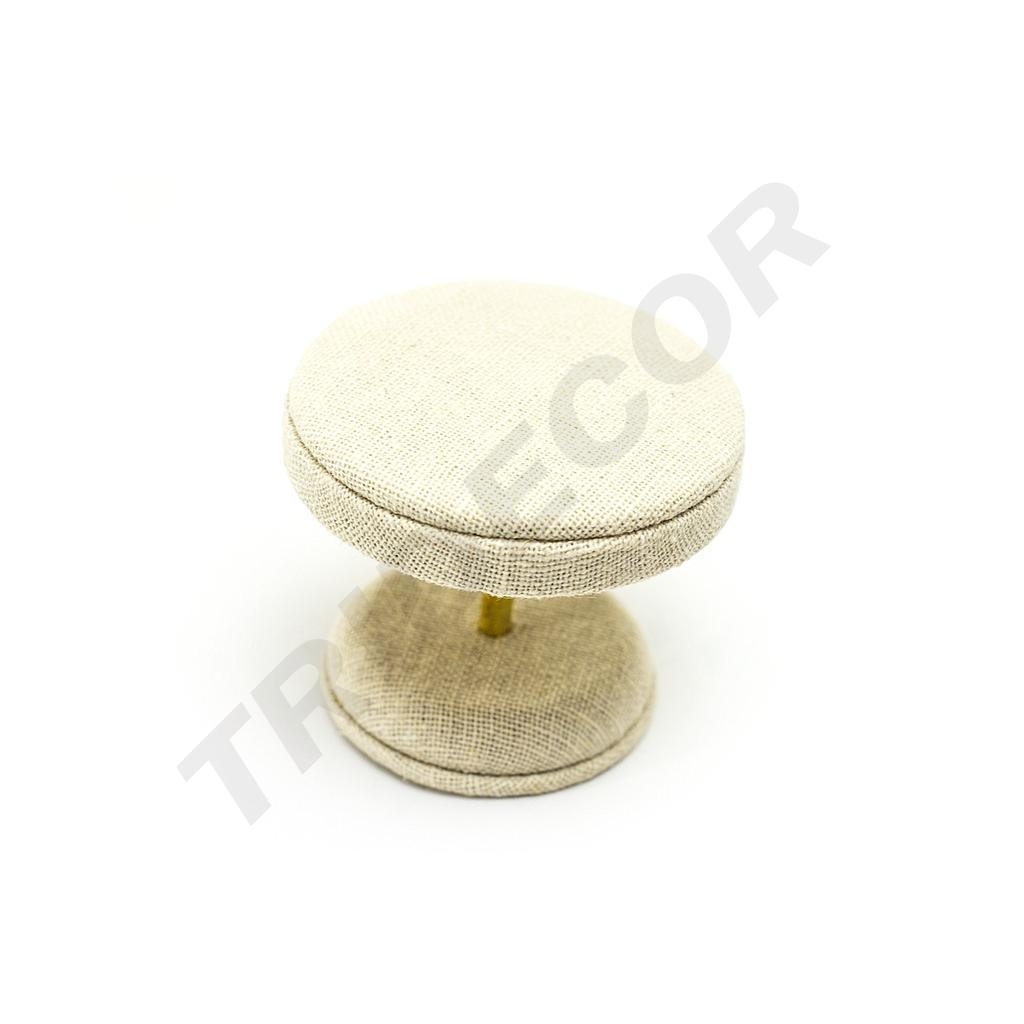 Tavolo espositore per gioielli in lino beige 8X8X7cm