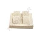 Beige Linen Jewelry Display Tray 18.5x15.5x7cm