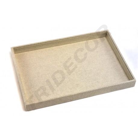 Beige Linen Jewelry Tray 35X24X3 CM