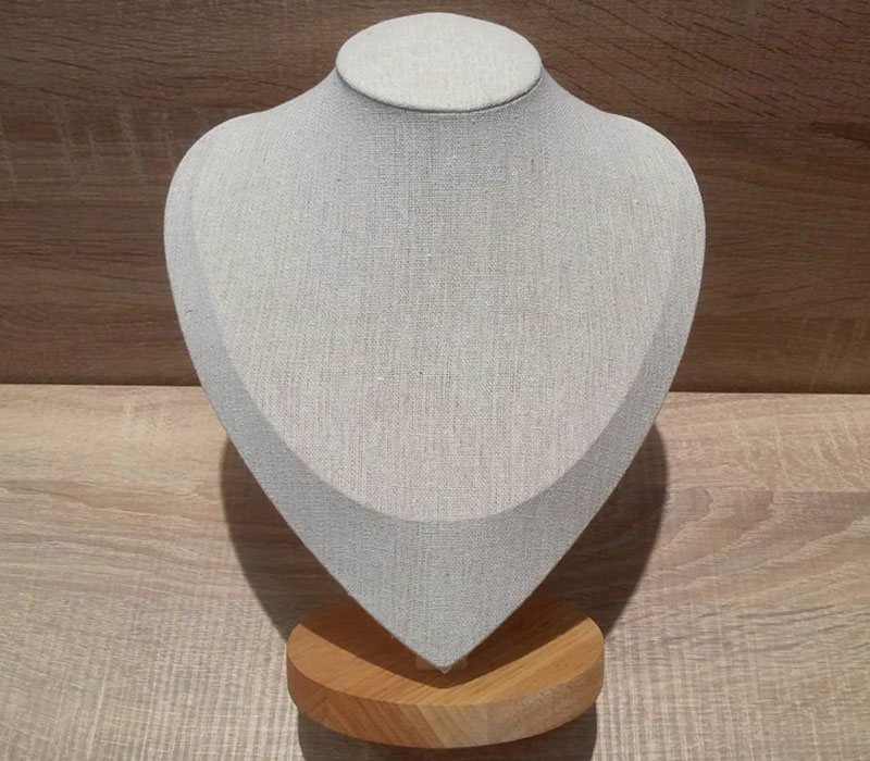 Collares Babero Tela De Lino Y Madera Talla L