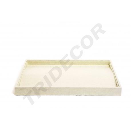 Beige Linen Jewelry Tray 35x24x3 cm