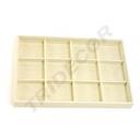 12 Compartment Beige Linen Jewelry Tray