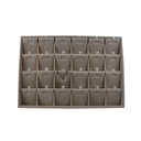 Display tray for earrings and pendants in beige linen, 35X24X3 CM