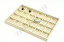 Vassoio per Gioielli in Lino Beige 24 Scomparti 35X24X3 CM
