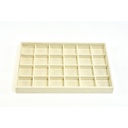 Vassoio per gioielli in lino beige 24 scomparti 35X24X3 CM