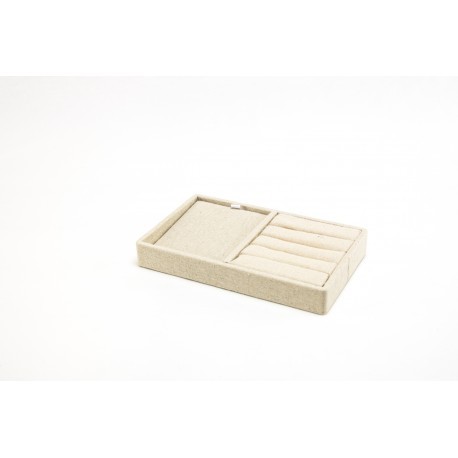 Beige Leinen Schmucktablett 20X12X2,5 CM