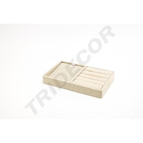 Beige Linen Jewelry Tray 20X12X2.5 CM