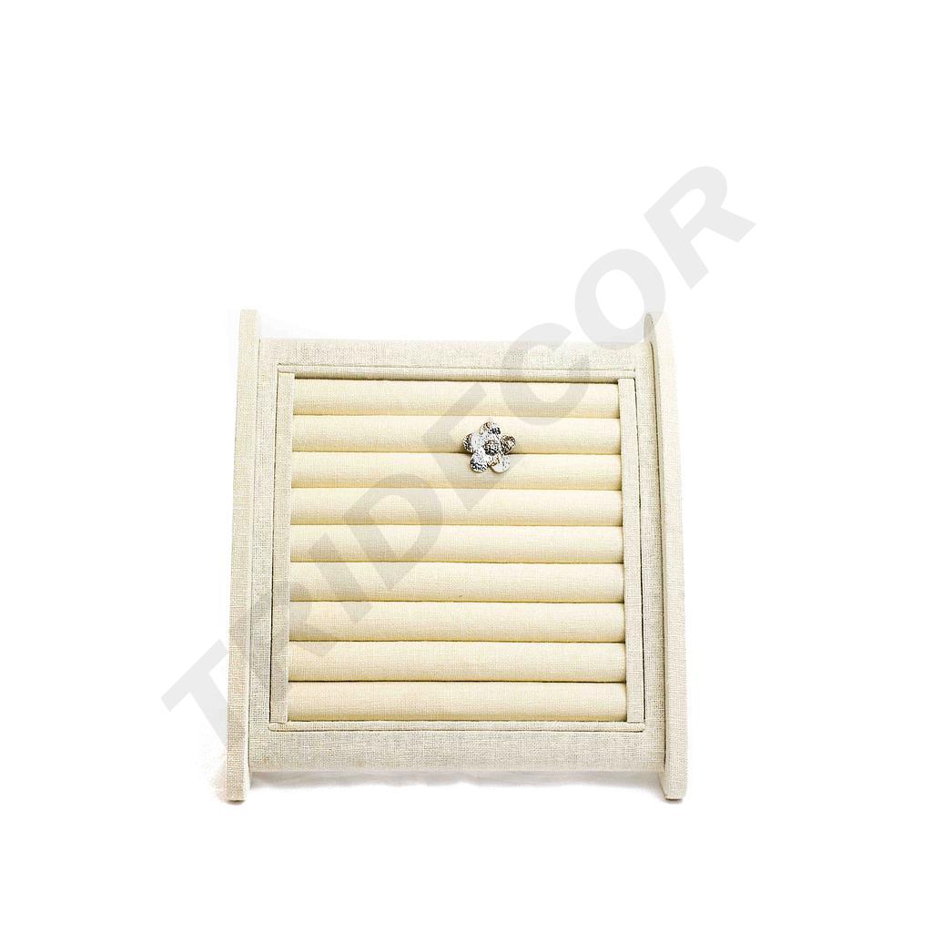 Expositor De Anillos De Lino Beige 25X24.5X15Cm