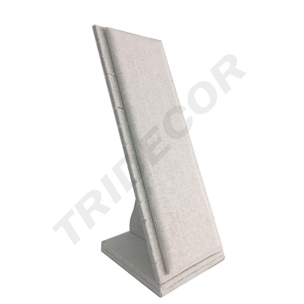 Espositore per braccialetti in lino beige 11X10X27cm