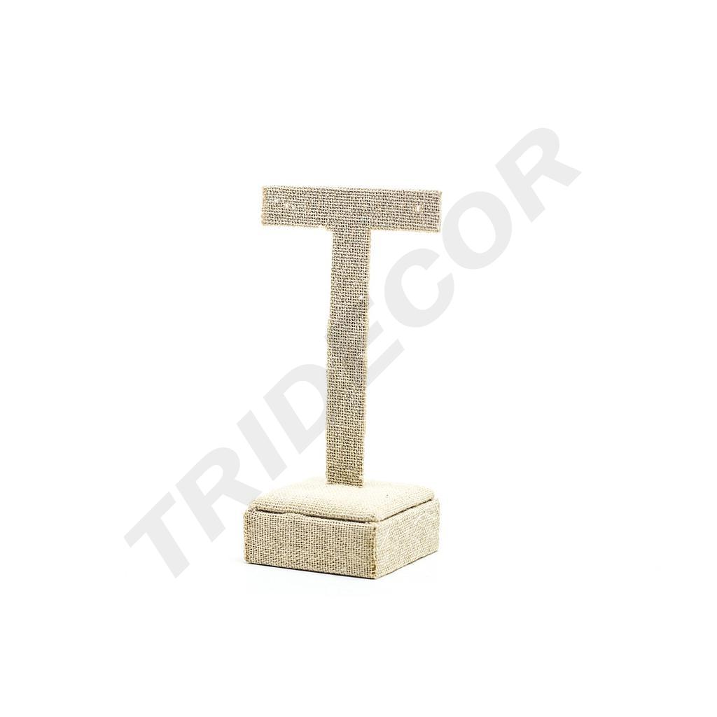 Expositor Pendientes Forma De T Lino Beige
