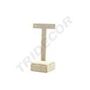 T-förmiger Ohrringständer Beige Leinen 11,5X4,5X6,5cm