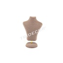 Brown Linen Bust Shape Jewelry Display