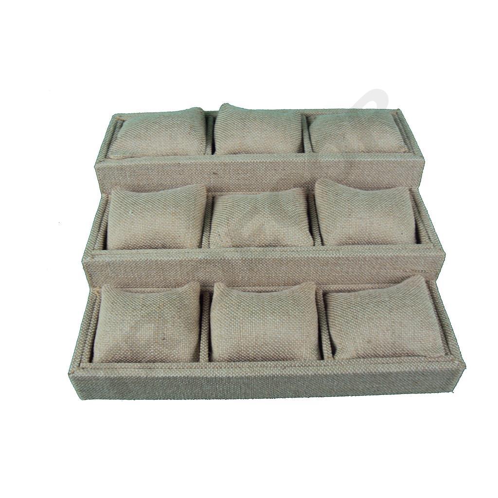 Thick Linen Padded Jewelry Display 3 Heights