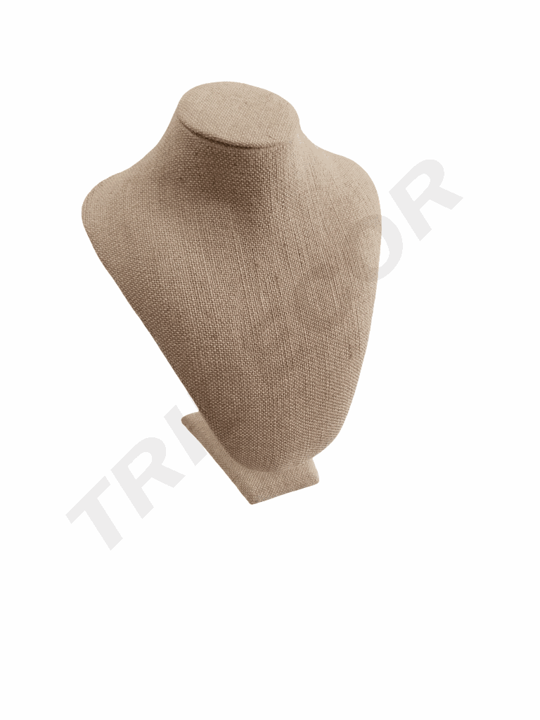 Adjustable Thick Linen Necklace Display Stand with Steel Base