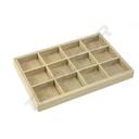 Thick Linen Jewelry Display Tray with 12 Compartments 3X24X30 CM
