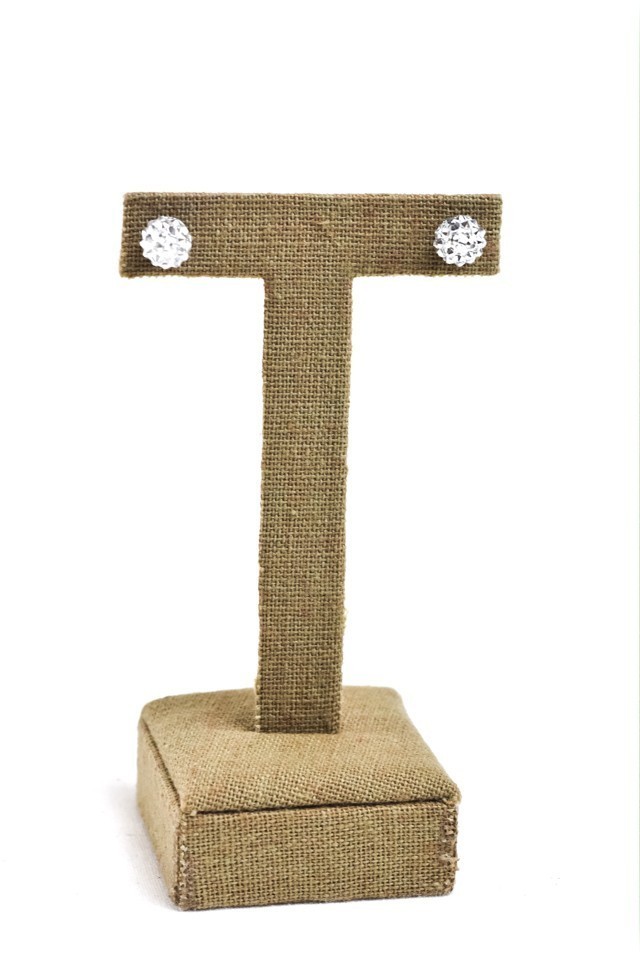 Thick Linen 'T' Shaped Earring Display Stand