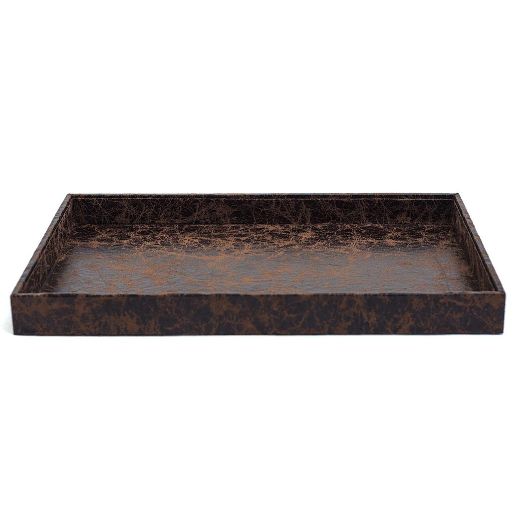 Brown leatherette jewelry tray