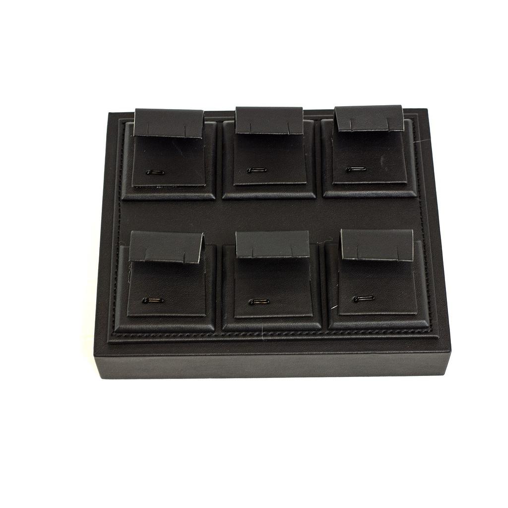 Black leatherette earring display tray