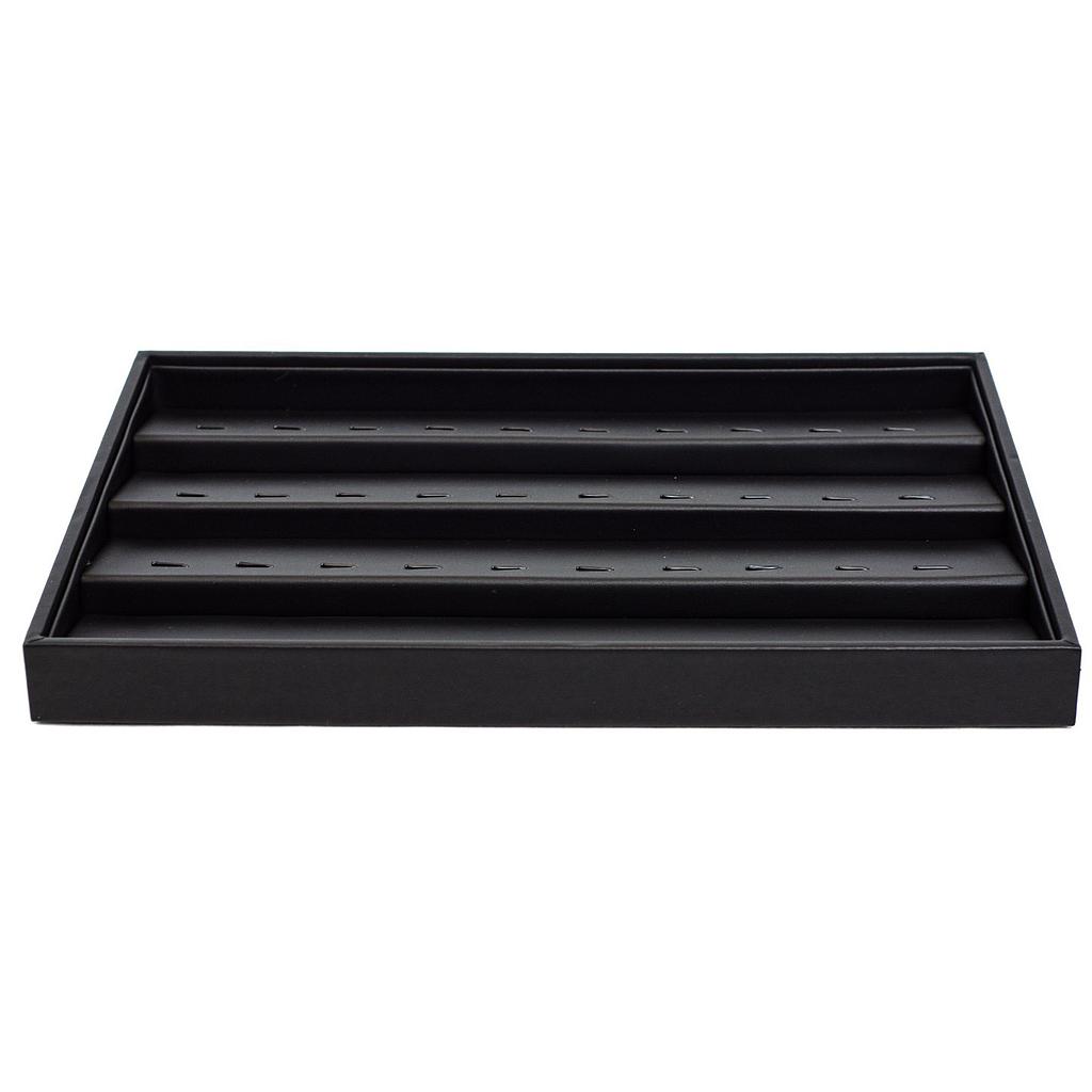 Black leatherette jewelry display tray 35x24x3 cm