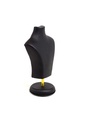 Black Leatherette Bust Shape Jewelry Display