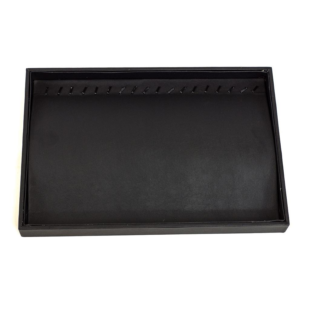 Black leatherette jewelry display tray