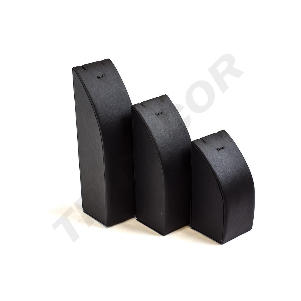 Espositore per anelli in similpelle nera 3 altezze