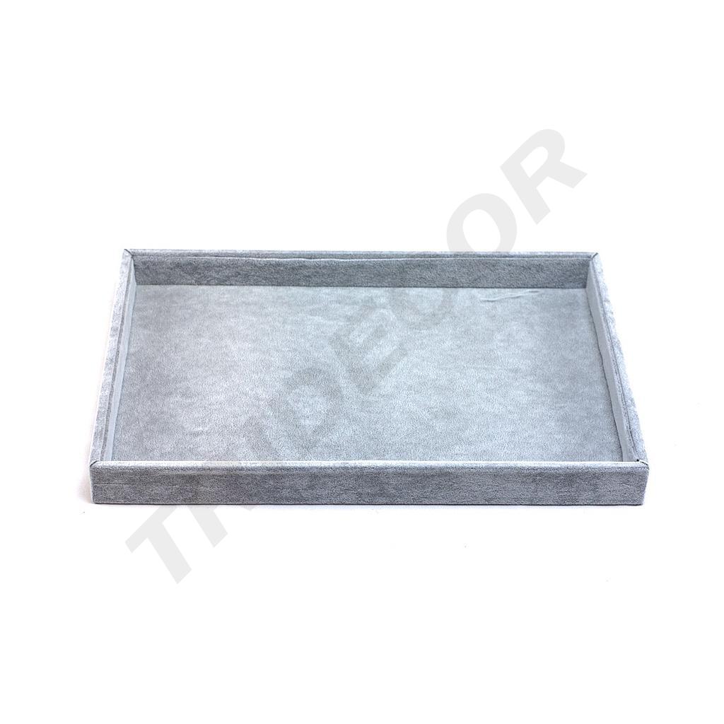 灰色天鹅绒35x24x3厘米珠宝展示托盘