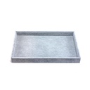 Gray velvet jewelry display tray 35x24x3 cm